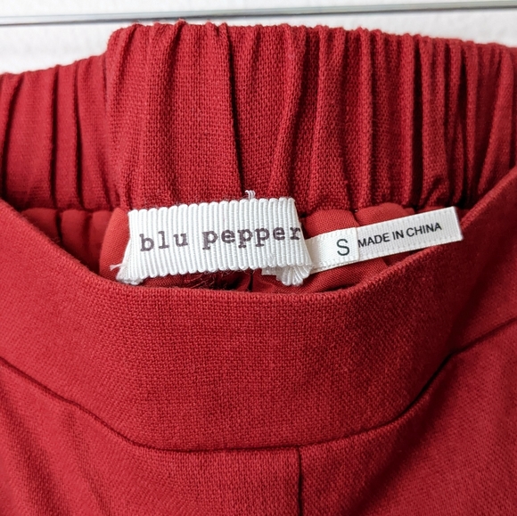 Blu Pepper Wide Leg Cinnamon Pants with Floral Embroidery - Picture 6 of 7